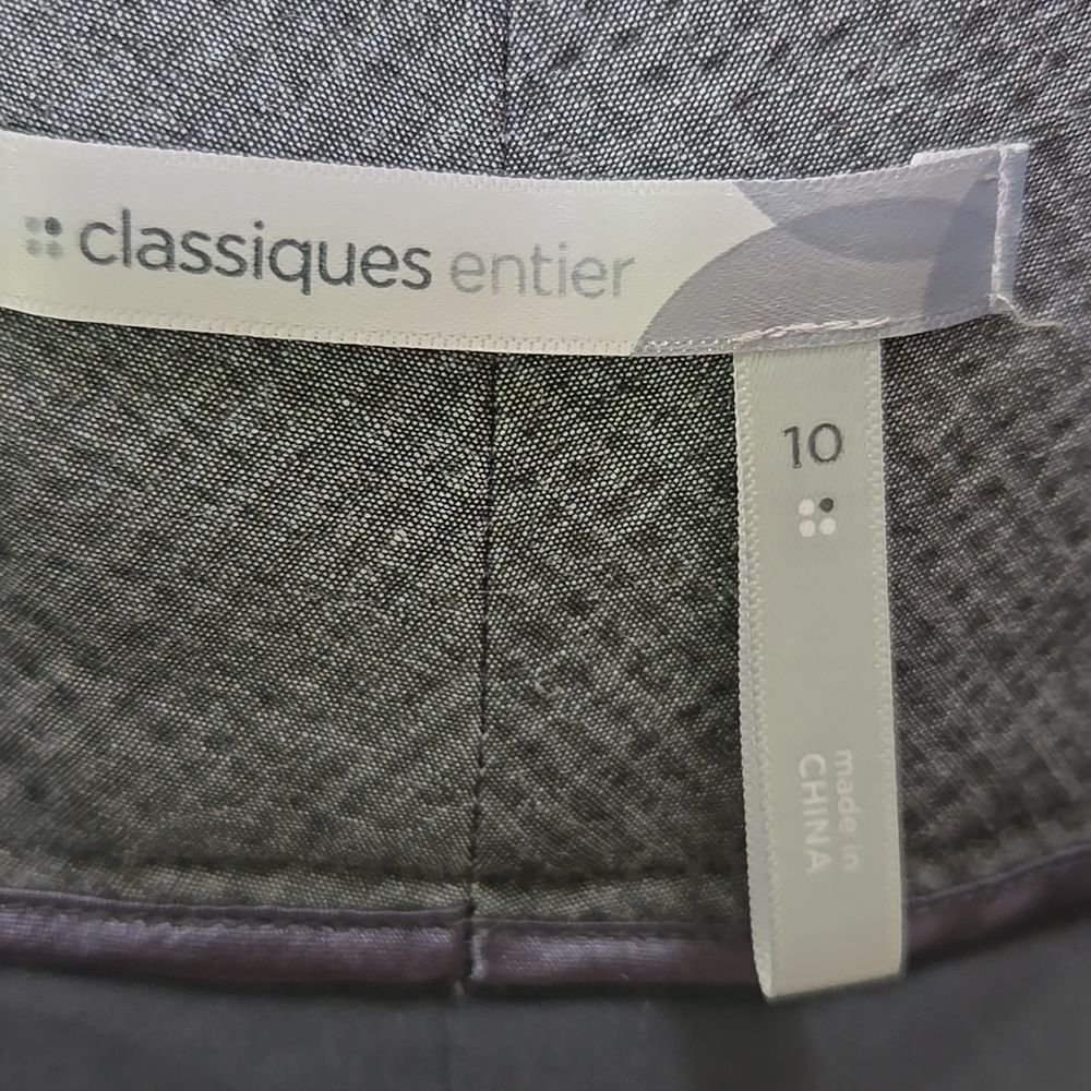 Classique Entier Wide Leg Trouser Pants Size 10 Gray Wool Blend Career Workwear - Picture 12 of 14